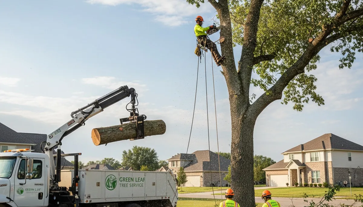 Professional tree removal team working in Indianapolis, IN for safe property and storm clean-up